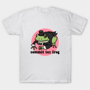 Commit Tax Frog Sticker - Pink T-Shirt